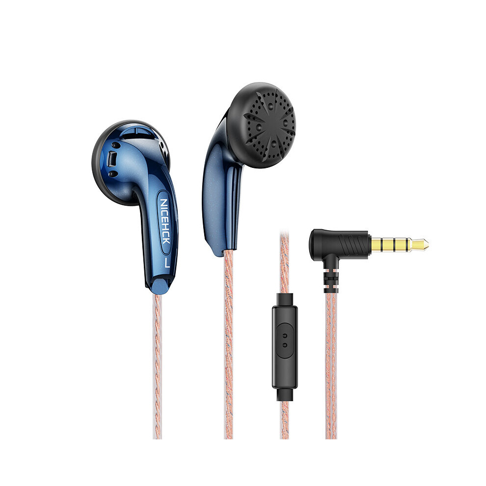 (A- With Mic) Nicehck Yd30 Abs Shell 3.5Mm Microphone Headset 15.4Mm Composite Dynamic Earbud Bass Music Sport Hifi Earphone Mx500 B70 Eb2s Blue 4851204957845