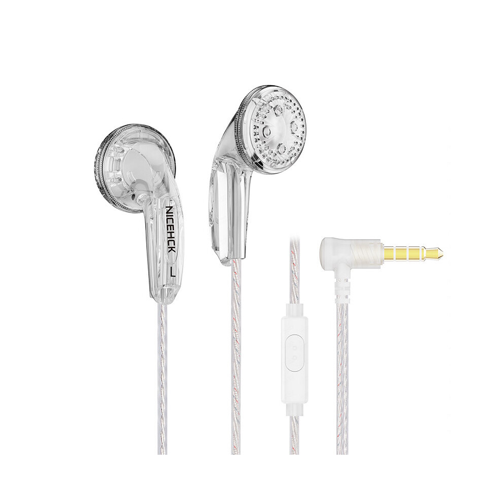 (A-Clear With Mic) Nicehck Yd30 Abs Shell 3.5Mm Microphone Headset 15.4Mm Composite Dynamic Earbud Bass Music Sport Hifi Earphone Mx500 B70 Eb2s 4851204957869