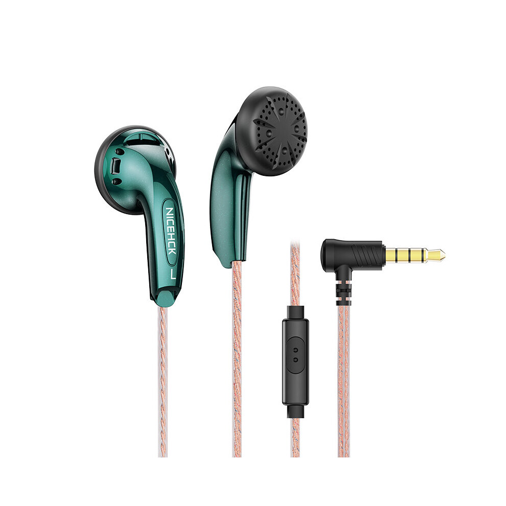 (A- With Mic) Nicehck Yd30 Abs Shell 3.5Mm Microphone Headset 15.4Mm Composite Dynamic Earbud Bass Music Sport Hifi Earphone Mx500 B70 Eb2s Green 4851204957883