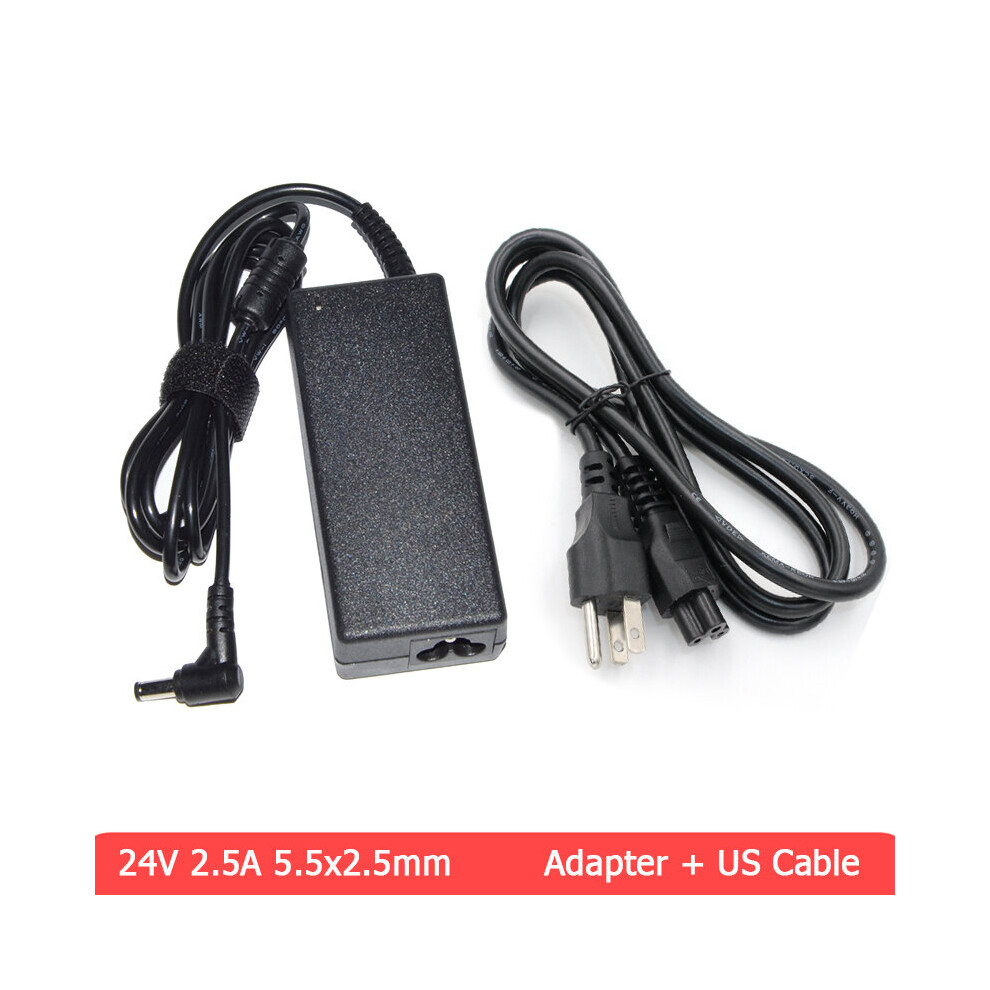 (A-Us Cable) Coinkos Adequate 60W 24V 2.5A 5.5X2.5mm Device Ac Adapter Charger 100V-240V Compatible To 24V 2A Printer Power Supply Cable 4855672971594