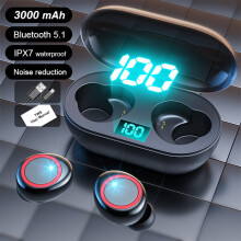 (a-C) TWS Bluetooth Earphones Wireless Headphones Wireless Waterproof Sport Headset EarPods Noise Reduction Earbuds with Microphones