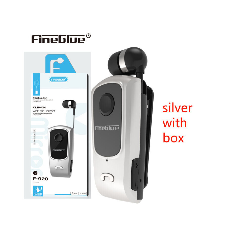(A-F920-S-Box) Fineblue F920 Bluetooth Earphone Wireless Earbuds Business Headset With Micphone 5 Hours Calls Remind Vibration Wear Clip Driver 4853106754522