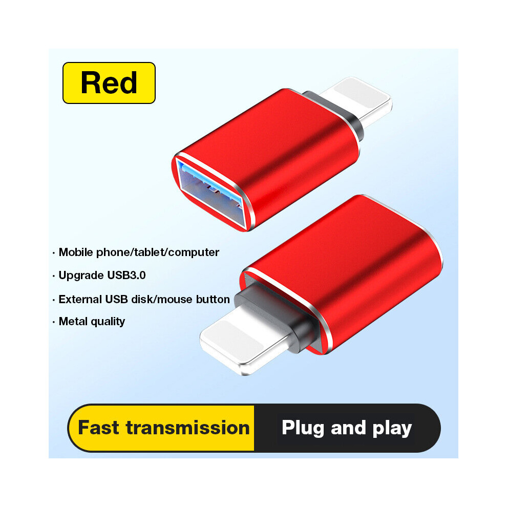 Photos - Card Reader / USB Hub  Portable fast charging OTG USB C-to-adapter for iPhone 14 USB C cable converter data synchronization connector multi(a-Red)