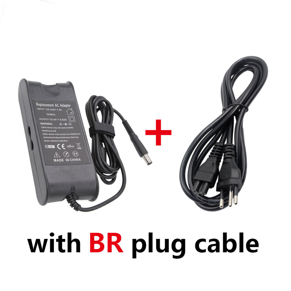 (A-With Br Plug) 19.5V 4.62A 90W 7.4*5.0Mm Ac Laptop Charger For Dell E4300 E5410 E6320 E6400 E6430 3521For Dell Inspiron N5110 Power Adapter 4855672905551