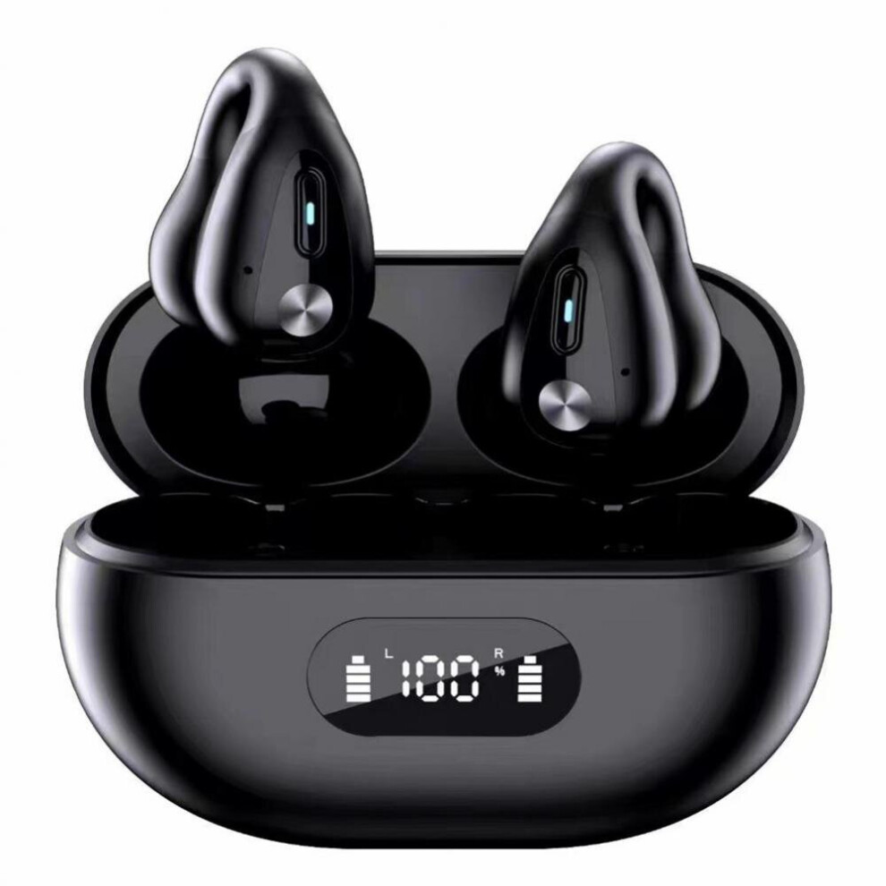 (A-) New Yyk-Q80 Sports Bluetooth Earphones With Mic Bluetooth 5.3 Wireless Headphones Hifi Stereo Led Display Wireless Music Earbuds Black 4851205054093