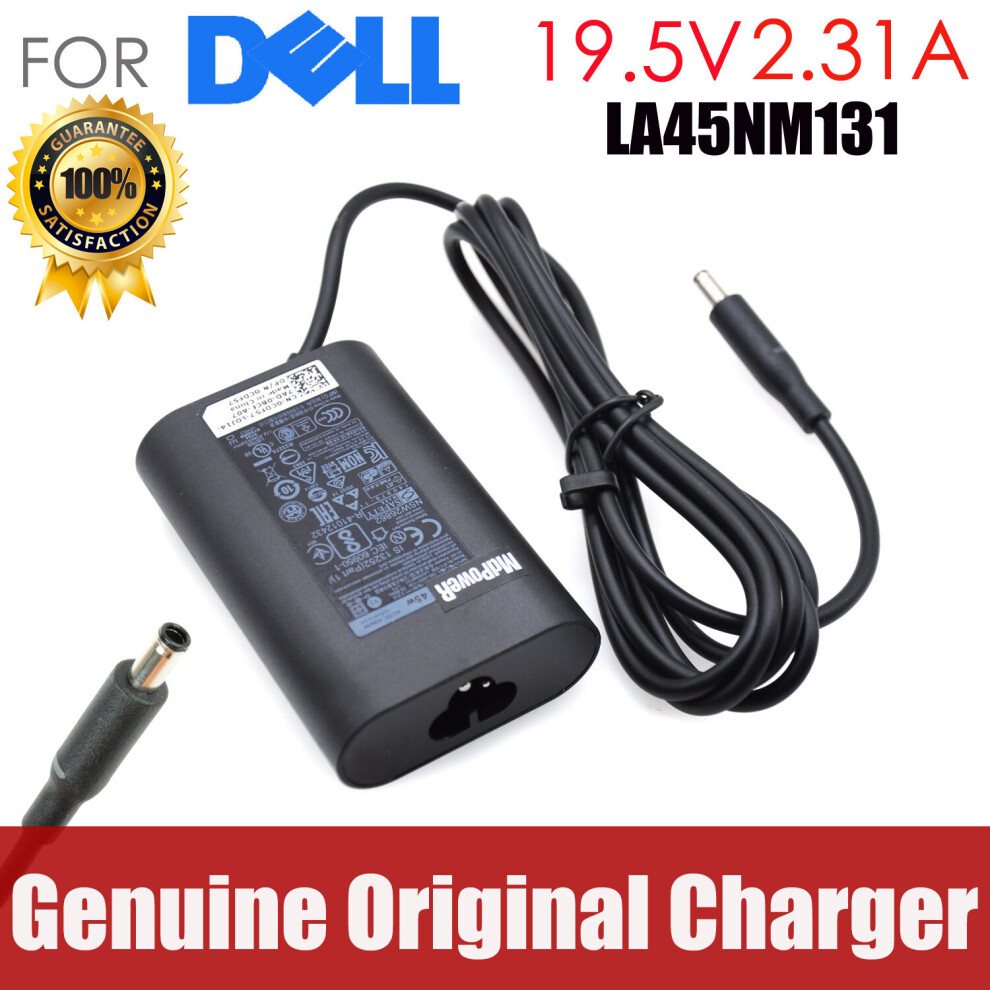 (A-) Original 19.5V 2.31A Laptop Ac Adapter For Dell Xps13 9350 9360 9343 9350 9360 9365 7437 La45nm140 Ha45nm140 4.5*3.0 Charger 4855672939075