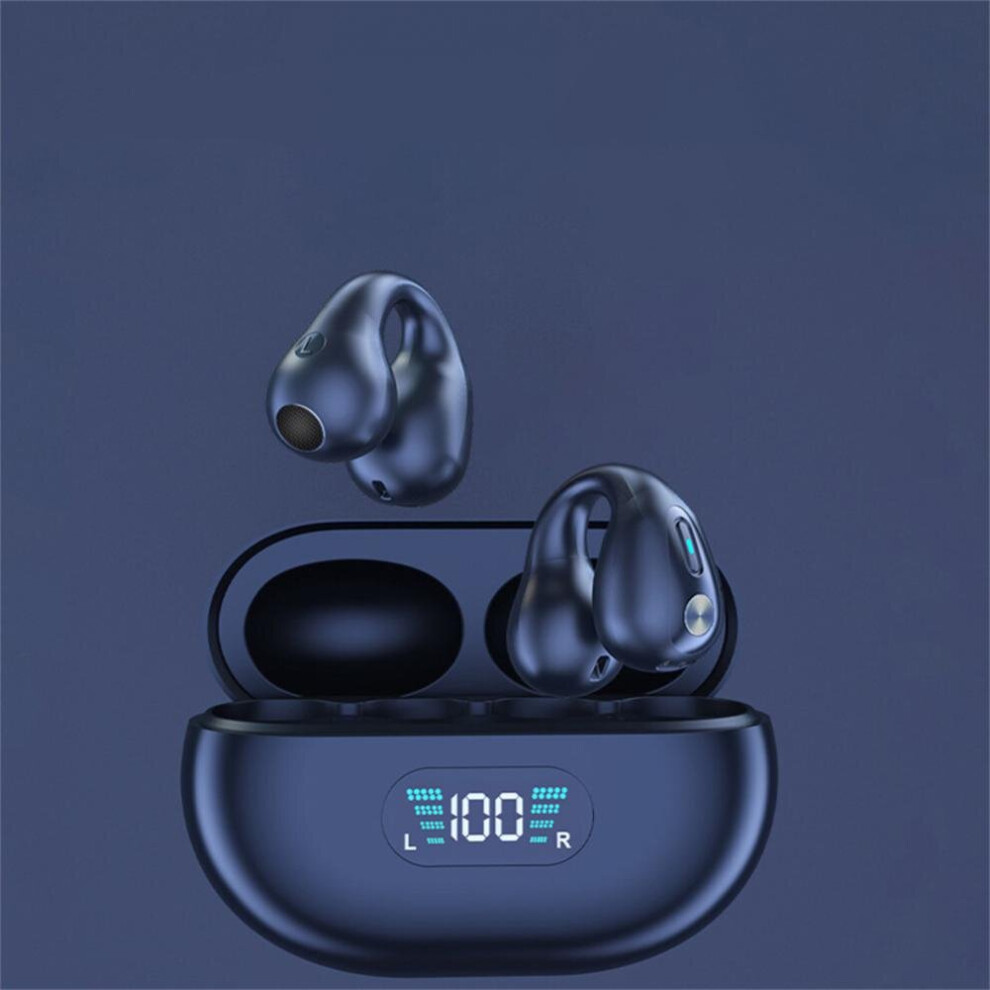 (A-) New Yyk-Q80 Sports Tooth Earphones With Mic Tooth 5.3 Wireless Headphones Hifi Stereo Led Display Wireless Music Earbuds Blue 4851205054116