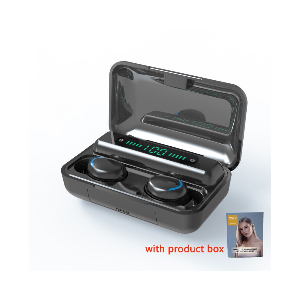 (A-Blackb) F9-5 Tws Earphone Bluetooth 5.1 Wireless Headphones Hifi Stereo Sport Earbuds Airdots Headset Ps4 Hearing Aids With Mic Handfree 4851204973876