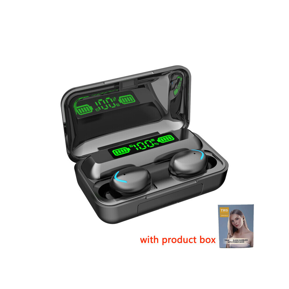 (A-Blacka) F9-5 Tws Earphone Bluetooth 5.1 Wireless Headphones Hifi Stereo Sport Earbuds Airdots Headset Ps4 Hearing Aids With Mic Handfree 4851204973852