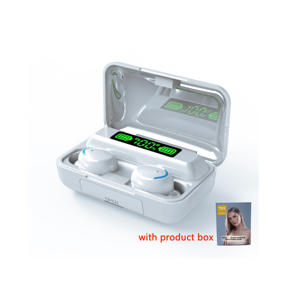 (A-Whitea) F9-5 Tws Earphone Bluetooth 5.1 Wireless Headphones Hifi Stereo Sport Earbuds Airdots Headset Ps4 Hearing Aids With Mic Handfree 4851204973890