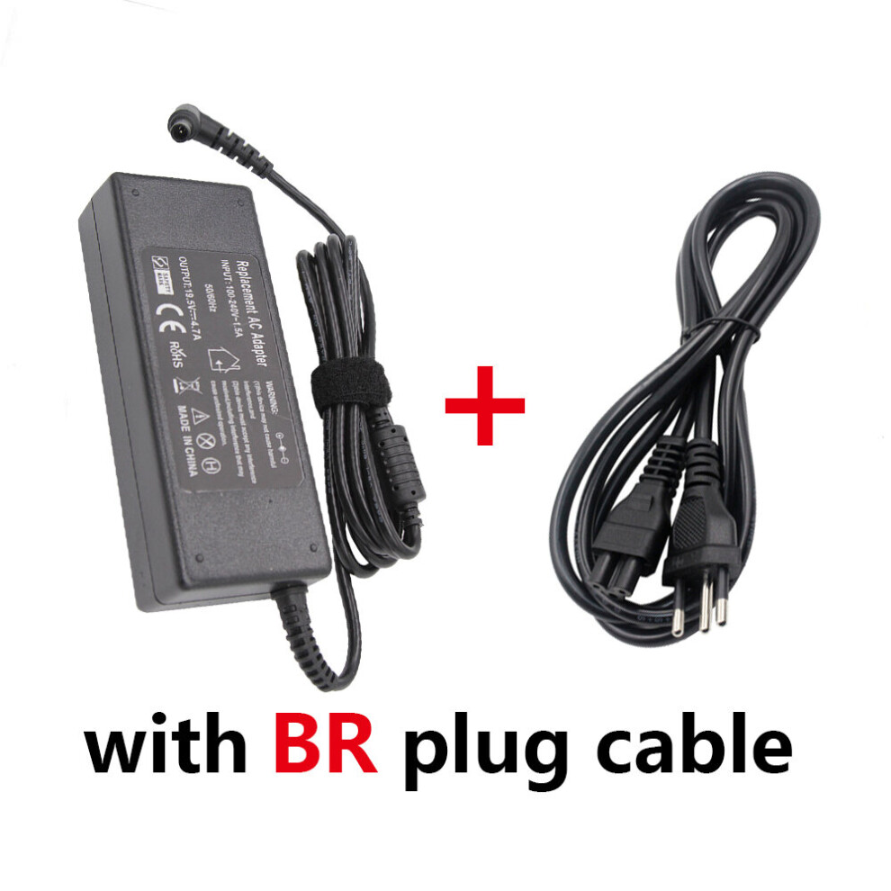 (A-With Br Plug) 19.5V 4.7A 90W 6.5*4.4Mm Charger Ac Laptop Adapter For Sony Vaio Pcg-61511L Vgp-Ac19v20 Vgp-Ac19v29 Vgp-Ac19v31 Vgp-Ac19v32 33 4855672905315