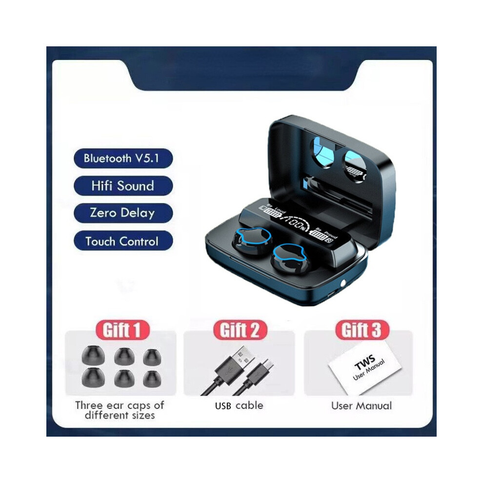 (A-M9) Tws Bluetooth Earphones Touch Control Wireless Headphones With Mic Sports Waterproof Wireless Earbuds 9D Stereo Headsets Fone 4851205013113