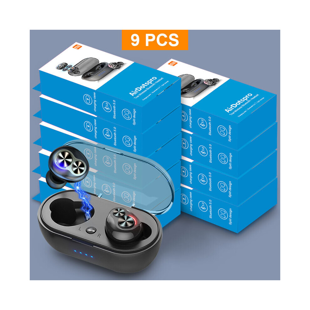(A-9 Pcs) Wireless Bluetooth Tws Earphones High Bass Bluetooth V5.0 Stereo In-Ear Sports Headsets With Microphone Earbuds For Phone 4851204929514