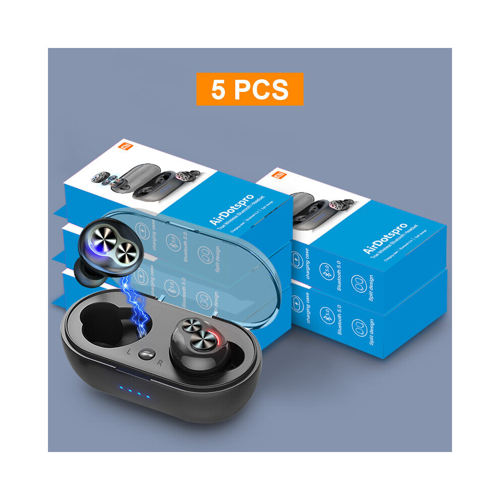 (A-5 Pcs) Wireless Bluetooth Tws Earphones High Bass Bluetooth V5.0 Stereo In-Ear Sports Headsets With Microphone Earbuds For Phone 4851204929477