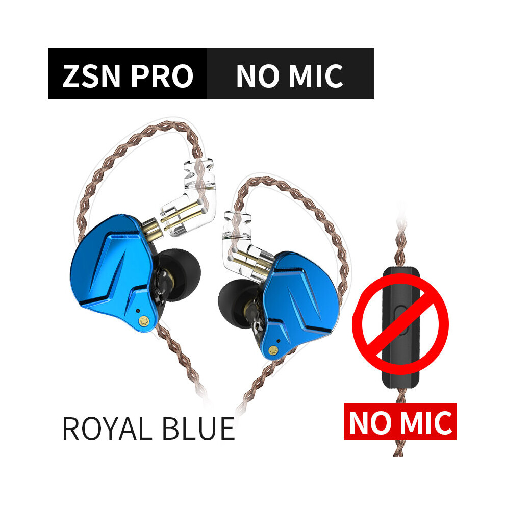 (A-Prueblue No Mic) Kz Zsn Pro In Ear Earphones 1Ba+1Dd Hybrid Technology Hifi Bass Metal Earbuds Headphones Sport Noise Reduction For Zsx Zax X 4851204917375