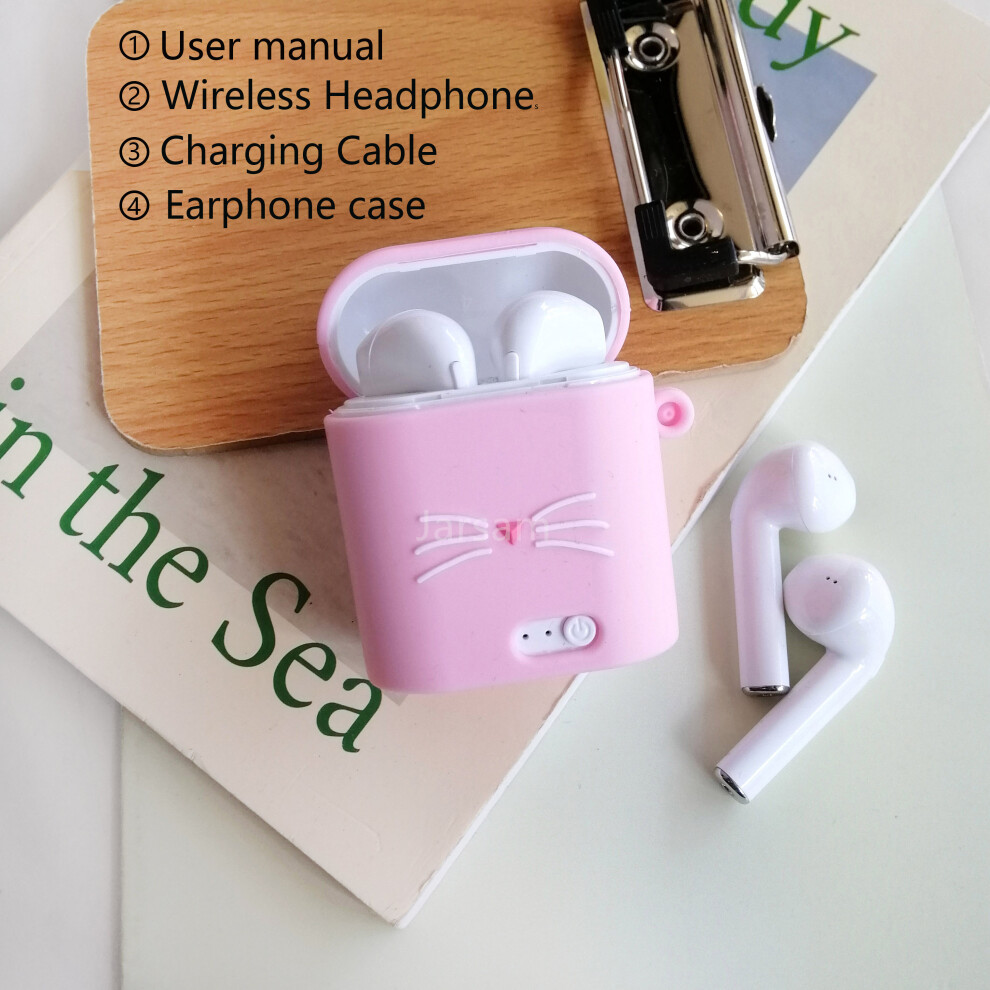 (A-Pinkbeard) I7s Tws Headphones Wireless Earphones Compatible Bluetooth 5.0 Stereo Bass Earbuds Sports Waterproof Headsets Hifi 4851204937656