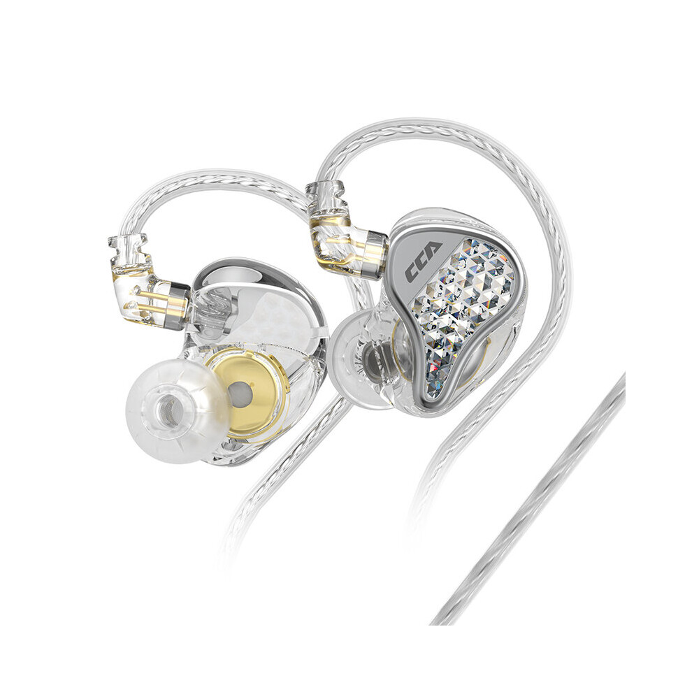 (A- No Mic) Cca Lyra Metal Wired Earphone With Microphone Hifi Noice Cancelling Headphone Game Bass Music In Ear Monitor Earbuds Headset White 4851204945729