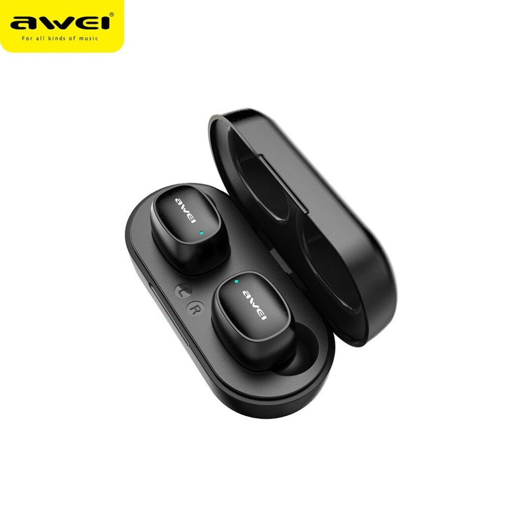 (A-) Awei T13 Wireless Bluetooth Earbuds Bass In-Ear Tws Touch Contorl Earphone With Mic Hifi Stereo Gaming Headphones Black 4851205062227