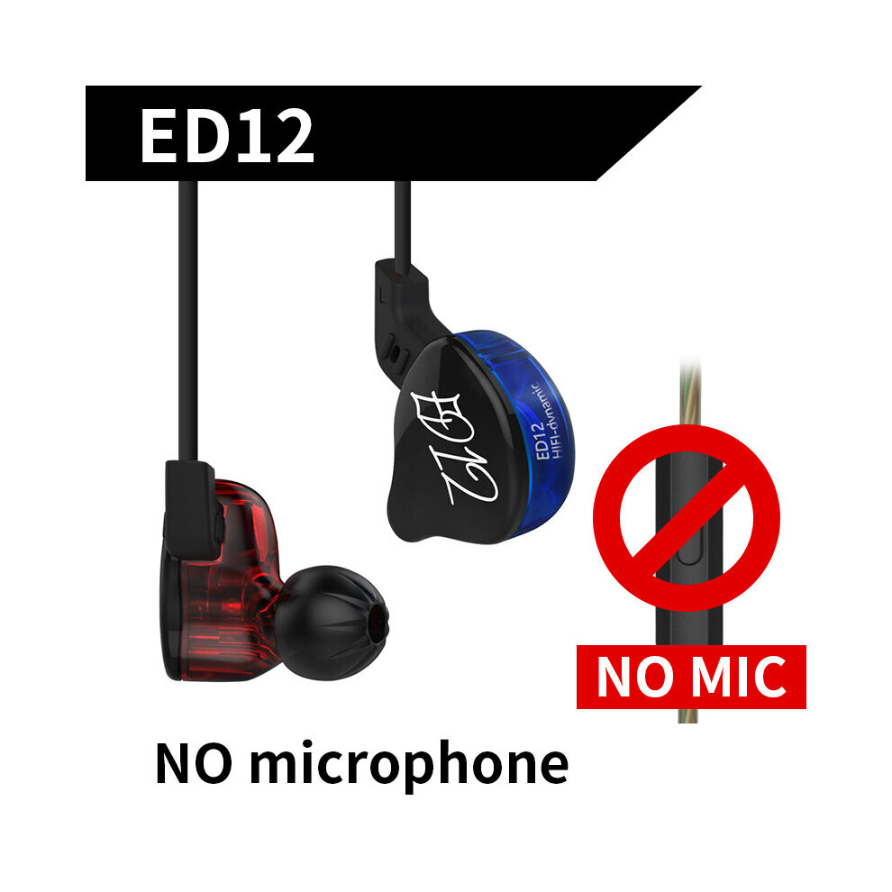(A-No Mic) Kz Ed12 Dynamic Earphones Detachable Cable In Ear Audio Monitors Noise Isolating Hifi Music Sports Earbuds With Mic Headset 4851205029862