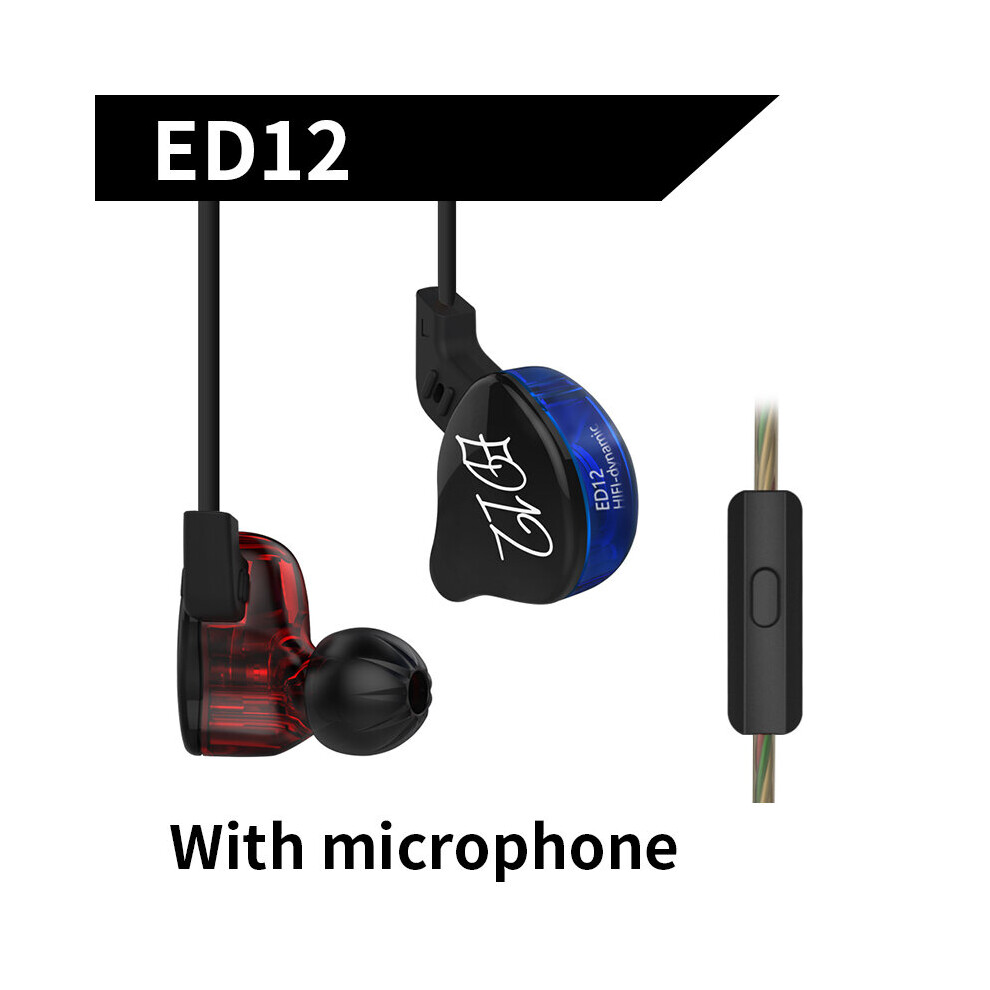(A-With Mic) Kz Ed12 Dynamic Earphones Detachable Cable In Ear Audio Monitors Noise Isolating Hifi Music Sports Earbuds With Mic Headset 4851205029886
