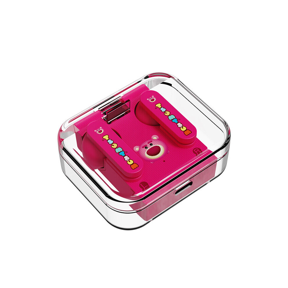 (a-Rose red) Original Disney Mini Bluetooth 5.3 Earbuds Headphones Tws Wirless Charging 300mAh True Wireless Earbuds Earphone For Girls-image-OPC-PBYS9BQ-NEW