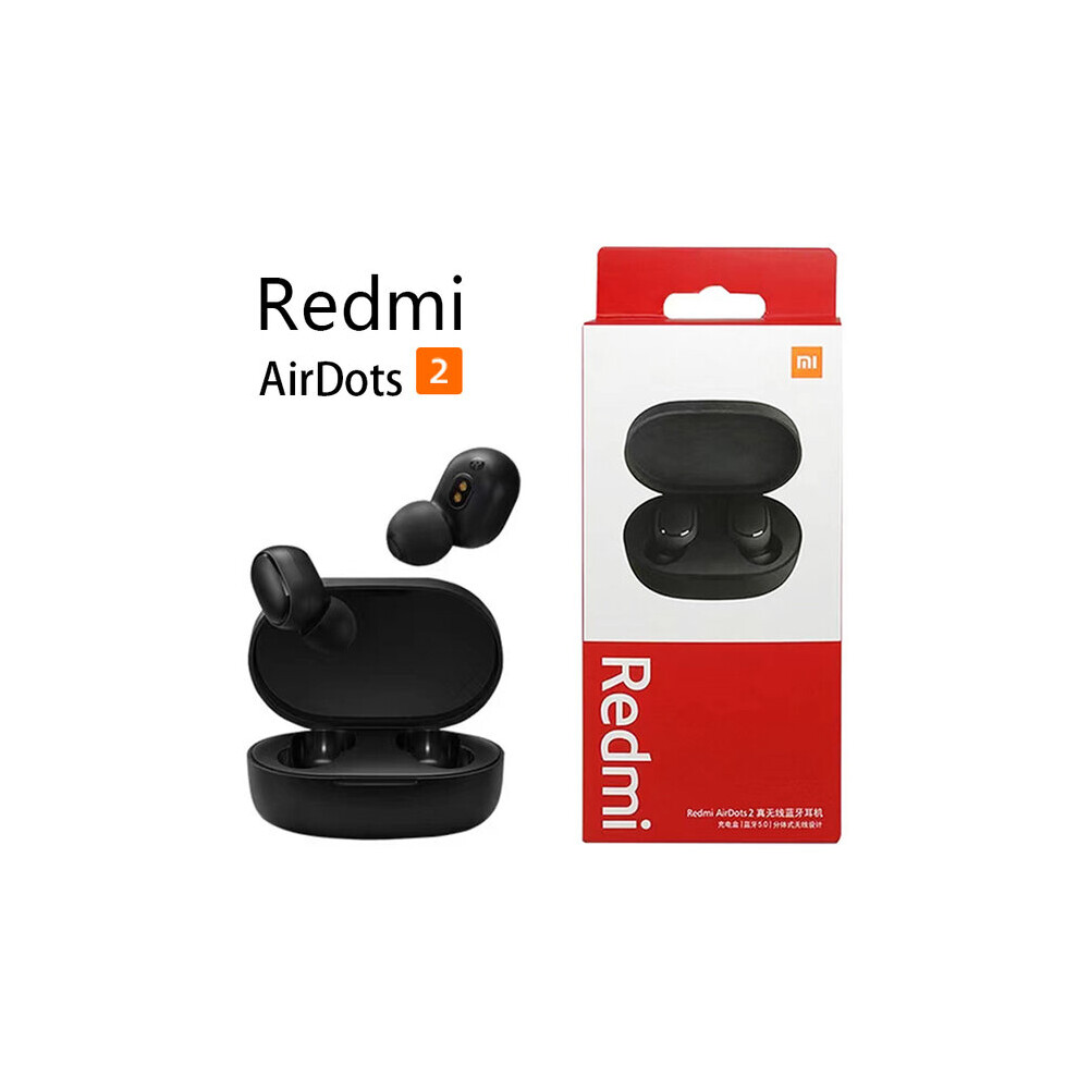 (A-Redmi Airdots 2) Original New Xiaomi Redmi Earphone Airdots 2 Tws Wireless Blutooth V5.0 Noise Reduction With Mic Earbuds Ai Control Headset 4851204908984