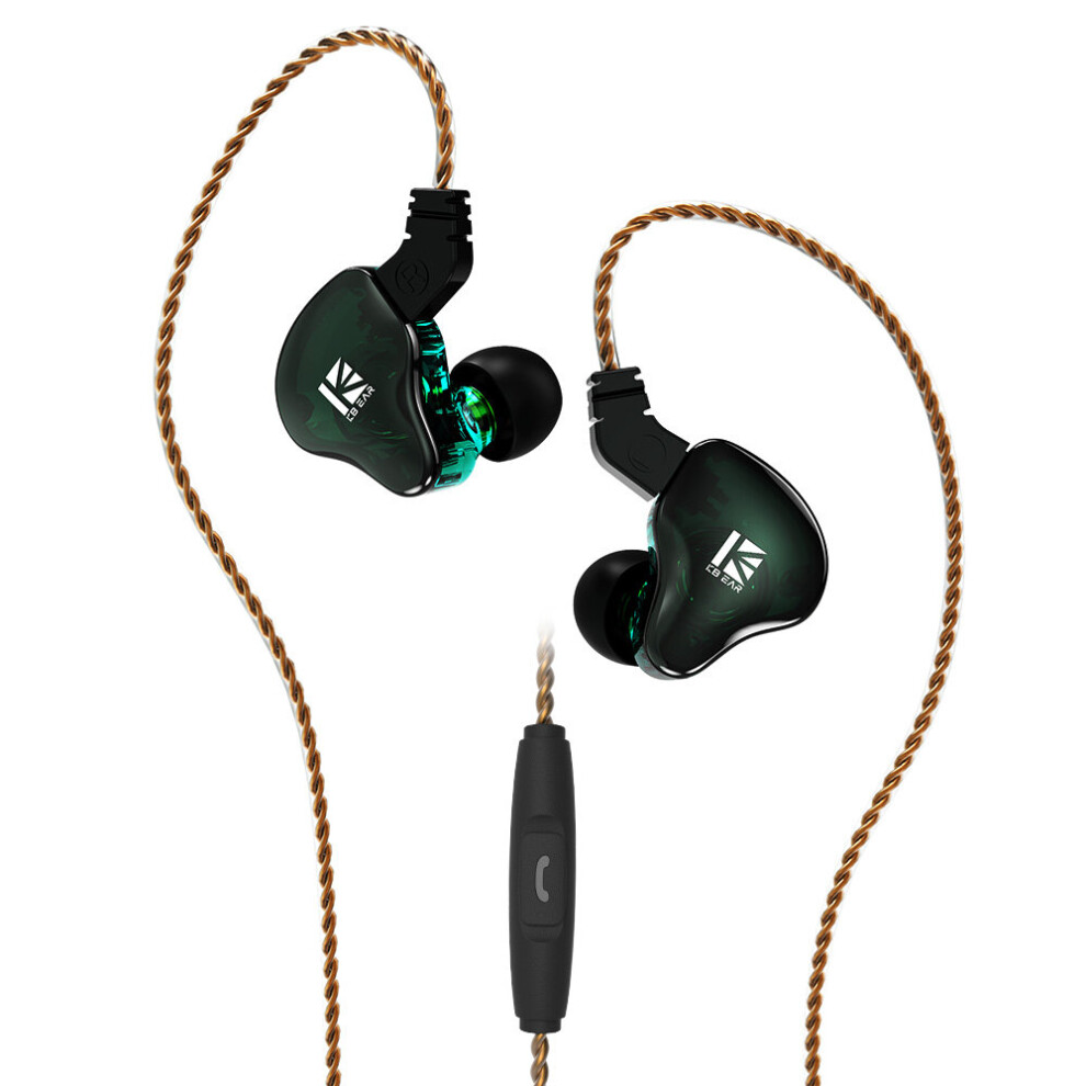 (A- With Mic) Kbear Ks2 1Ba+1Dd In Ear Monitor Hifi Earphones Sprot Headphones Running Game Headset Earbuds Bass Ink Ks1 Ks2 Tri I3 Pro Iem Green 4851204971650