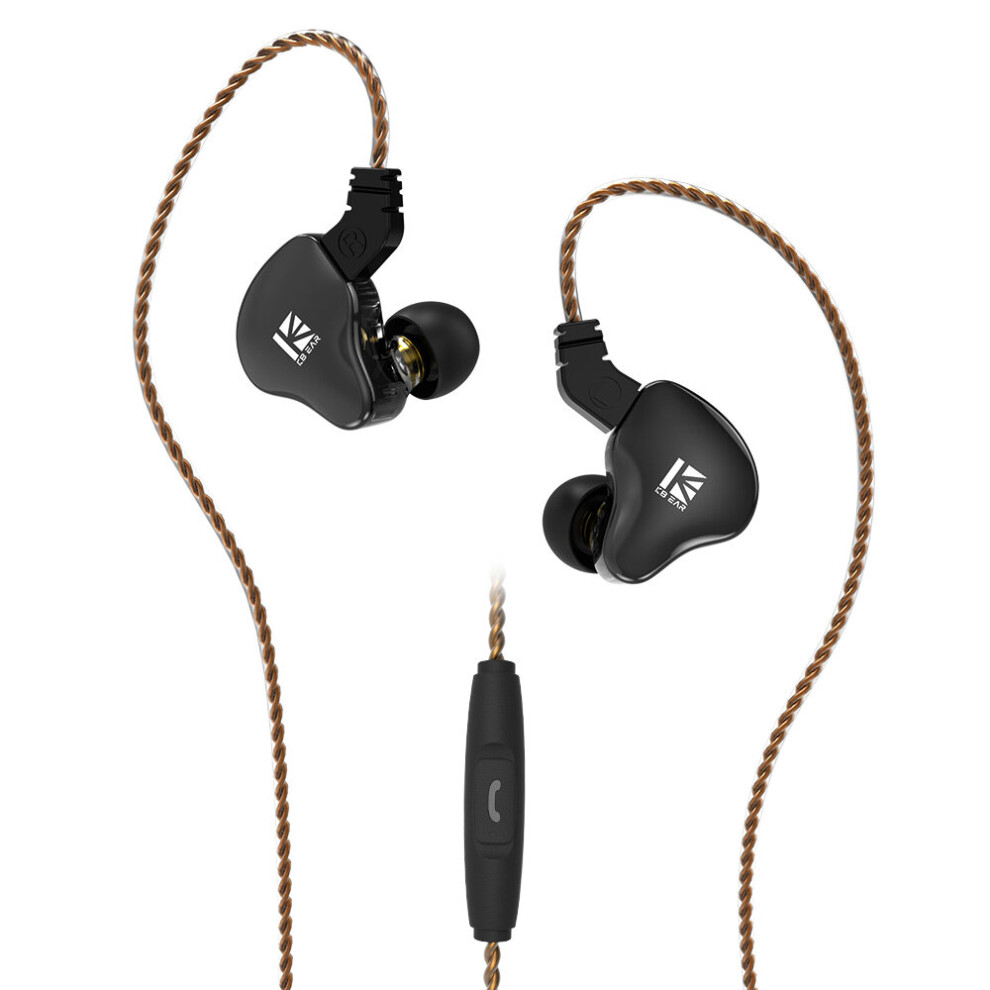 (A- With Mic) Kbear Ks2 1Ba+1Dd In Ear Monitor Hifi Earphones Sprot Headphones Running Game Headset Earbuds Bass Ink Ks1 Ks2 Tri I3 Pro Iem Black 4851204971568