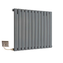 (748mm) Electric Single Flat Panel Radiator 600mm High 408mm Wide Anthracite