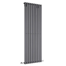 (590mm) Single Tall Vertical Oval Panel Radiator Anthracite 1800mm High