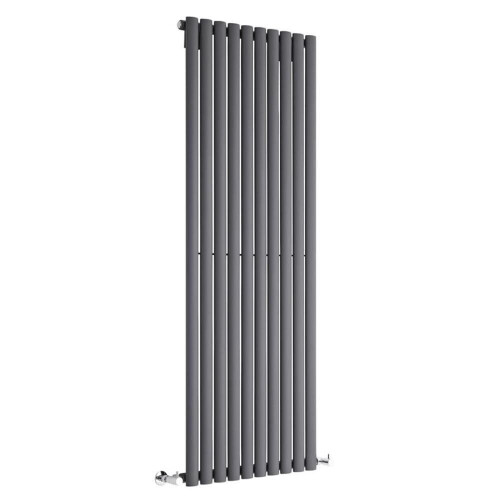 (590mm) Single Tall Vertical Oval Panel Radiator Anthracite 1800mm High