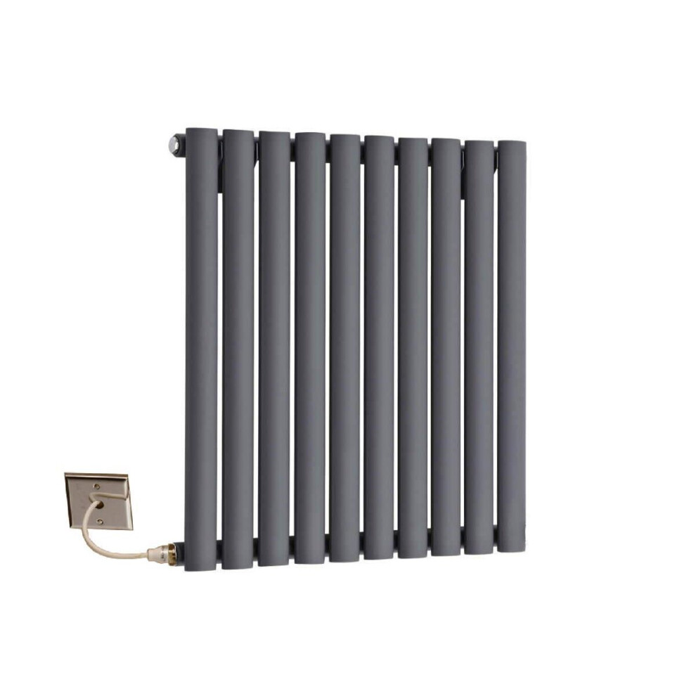 (413Mm) Electric Single Oval Panel Radiators 600Mm High 413Mm Wide Anthracite 5065000319571