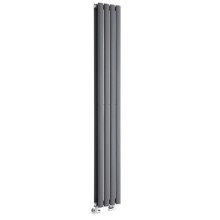 (236mm) Double Tall Vertical Oval Panel Radiator Anthracite 1600mm High