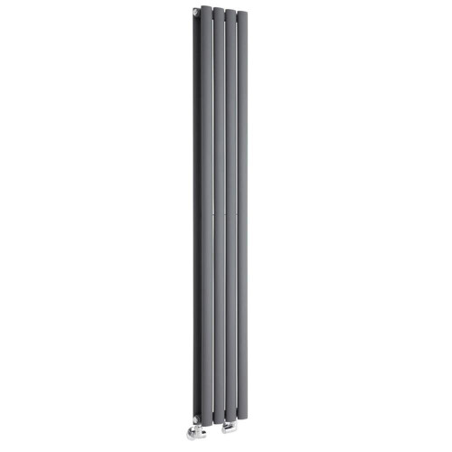 (236mm) Double Tall Vertical Oval Panel Radiator Anthracite 1600mm High