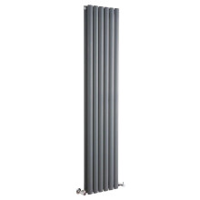 (354mm) Double Tall Vertical Oval Panel Radiator Anthracite 1600mm High