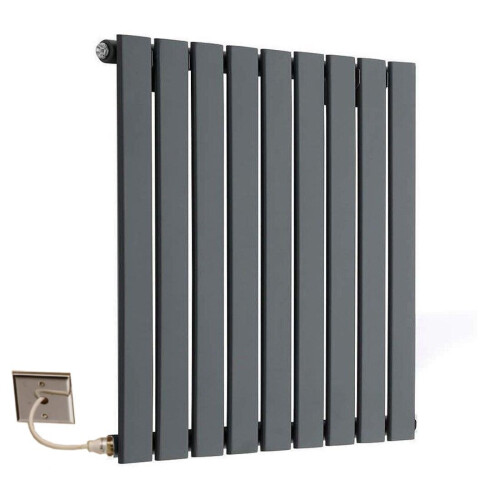 (408mm) Electric Single Flat Panel Radiator 600mm High 408mm Wide  Anthracite