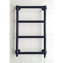 (Ball Jointed, Yes) Electric Ball Joint Black Heated Towel Rail