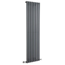 (472mm) Single Tall Vertical Oval Panel Radiator Anthracite 1800mm High
