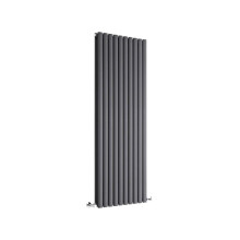 (590mm) Single Tall Vertical Oval Panel Radiator Anthracite 1600mm High