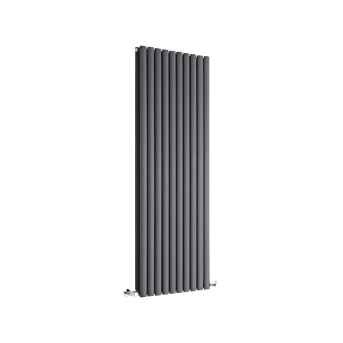 (590mm) Single Tall Vertical Oval Panel Radiator Anthracite 1600mm High