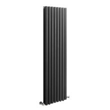 (590mm) Double Tall Vertical Oval Panel Radiator Anthracite 1600mm High