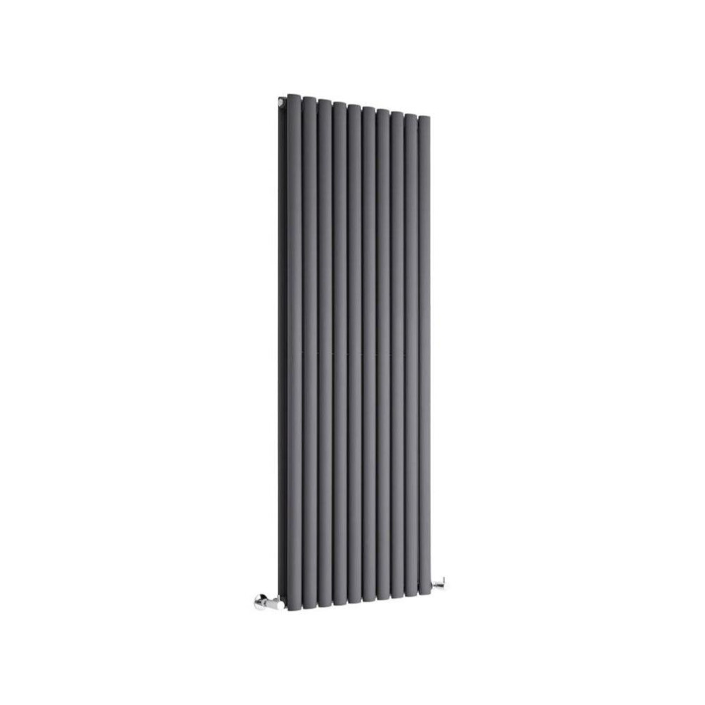 (472Mm) Double Tall Vertical Oval Panel Radiator Anthracite 1800Mm High 5065000318901