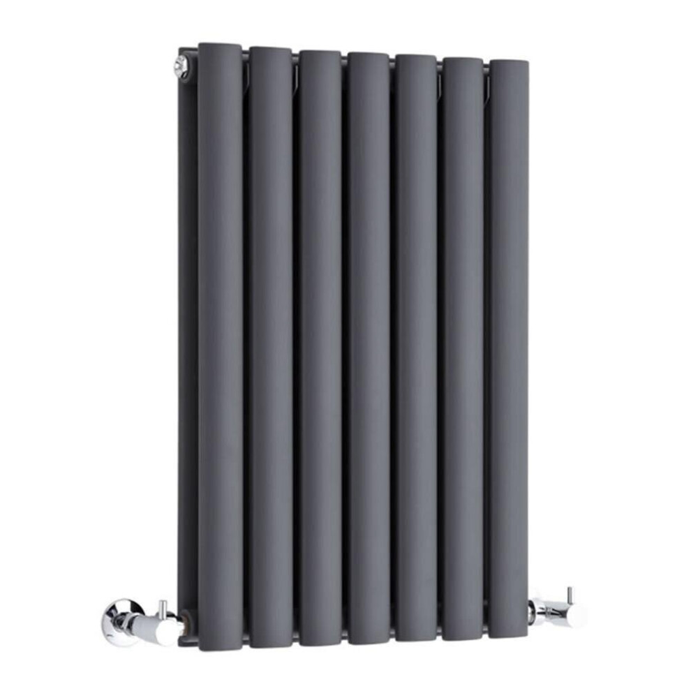(413Mm) Double Oval Panel Radiators 600Mm High Anthracite 5065000318796