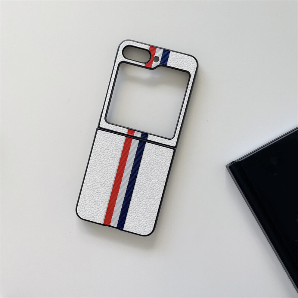 (white) Z Flip 5 5G Case, Galaxy Z Flip 5 Case, PU+ Hard PC Shell Ultra Thin Slim Durable Protective Phone Case Cover Flip 5 5G 2023
