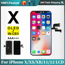 (For 13mini- INCELL) OLED Display For iPhone X XR XS Max LCD Touch Screen Digitizer Assembly For iPhone 11 12 Pro Max Display No Dead Pixel Repair
