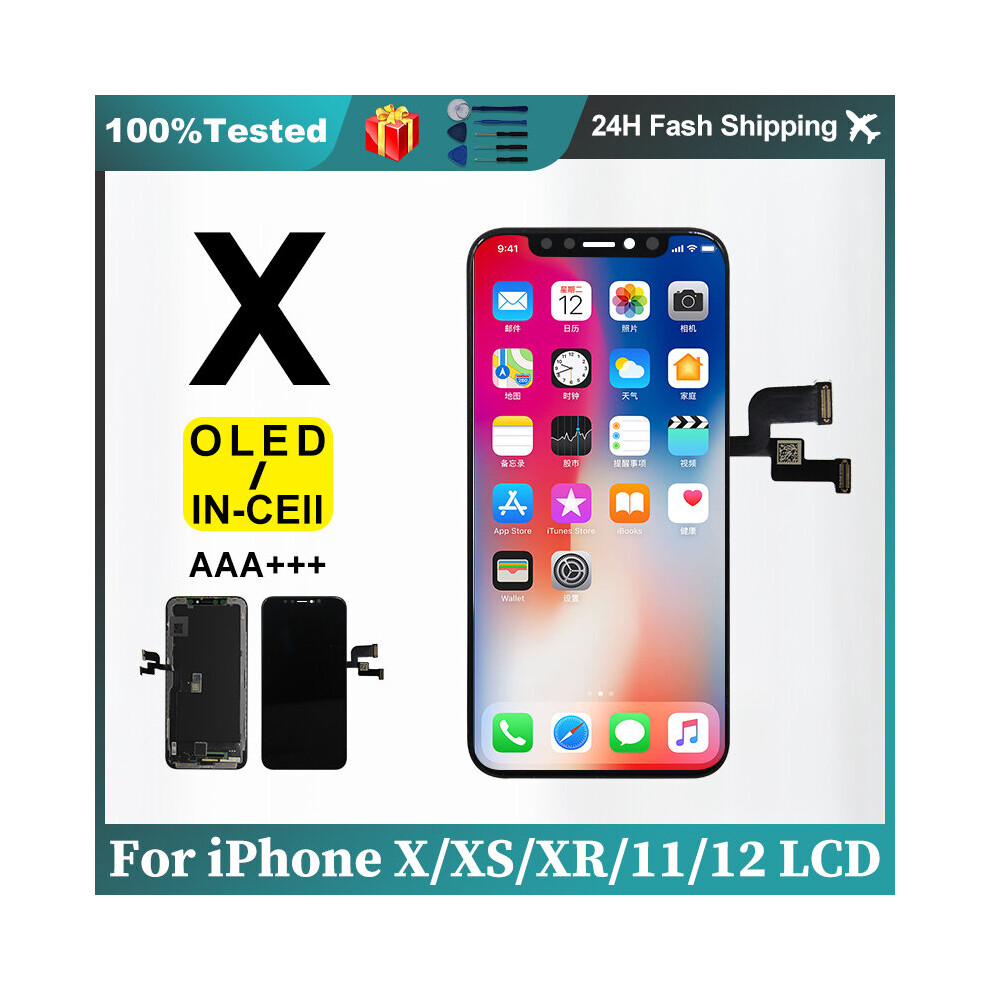 (For Xr- Incell) Oled Display For Iphone X Xr Xs Max Lcd Touch Screen Digitizer Assembly For Iphone 11 12 Pro Max Display No Dead Pixel Repair 6242911655793