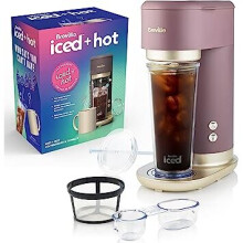 Breville Iced+Hot Coffee Maker | Plus Coffee Cup with Straw | Brews Hot Filter Coffee To Enjoy Alone or Over Ice | Café Mocha [VCF164]