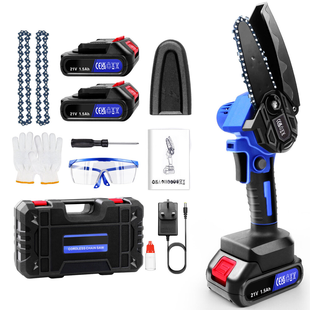 Autofather (Chain Saw With 1 Battery & 1 Chains) Mini Chainsaw Cordless Chainsaw Electric Garden Saw 4 Inch Handheld