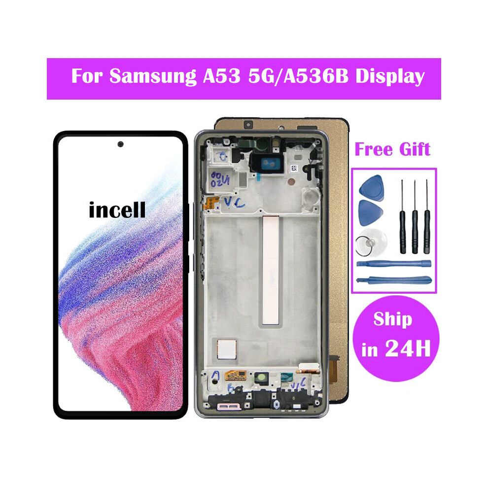 (Incell Frame) 6.5'' A53 Lcd Incell For Samsung Galaxy A53 5G Display A536u A536b A5360 Lcd Screen With Touch Screen Panel Glass Digitizer Black 6242911762699