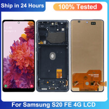 (With Black Frame) 100% Test For Samsung Galaxy S20 FE S20 Fan Edition LCD Display Touch Digitizer Assembly For S20 FE SM-G780F Screen Replacement